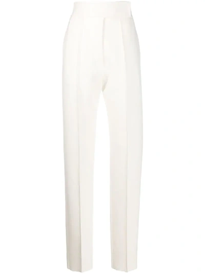 Pringle Of Scotland Super High-rise Tapered Trousers In White