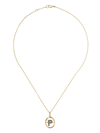 ANNOUSHKA 14KT AND 18KT YELLOW GOLD P DIAMOND INITIAL PENDANT NECKLACE
