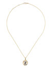 ANNOUSHKA 14KT AND 18KT YELLOW GOLD Z DIAMOND INITIAL PENDANT NECKLACE