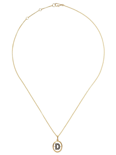 Annoushka 14kt And 18kt Yellow Gold D Diamond Initial Pendant Necklace In 18ct Yellow Gold