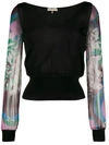 EMILIO PUCCI CONTRAST SLEEVE BLOUSE