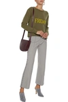 Alberta Ferretti Friday Oversized Intarsia Wool And Cashmere-blend Jumper In Army Green