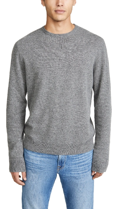 Frame Long Sleeve Crew Neck Sweater In Gris