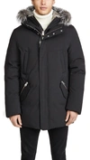 MACKAGE DOWN COAT WITH REMOVABLE HOODED BIB & SILVERFOX FUR