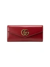 GUCCI Broadway Leather Clutch With Double G