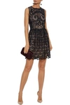 RED VALENTINO GUIPURE LACE MINI DRESS,3074457345621274242