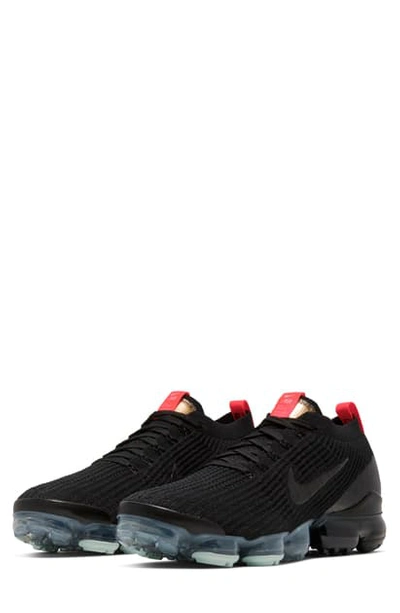 Nike Air Vapormax Flyknit 3 Sneaker In Black/ Igloo/ Flash Crimson