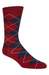 Cole Haan Argyle Socks In Red