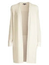 Lafayette 148 Finespun Voile Sheer Open Front Cardigan In White
