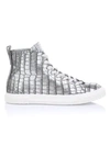 Giuseppe Zanotti Silver Metallic Leather High-top Sneakers <br> Ss 2020 In White