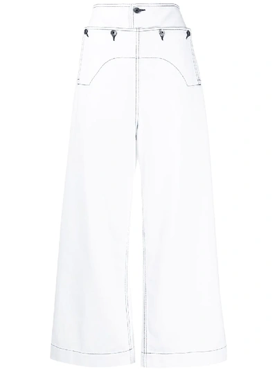 Marni High Waisted Trousers In 白色