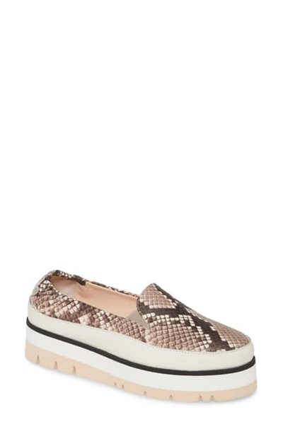 Agl Attilio Giusti Leombruni Platform Slip-on Sneaker In Grey Multi Snake Print