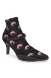 Marine Serre 50mm Moon Shadow Print Neoprene Boots In Moon Shadow Black / Pink