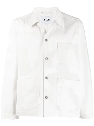 Msgm Classic Denim Jacket In White