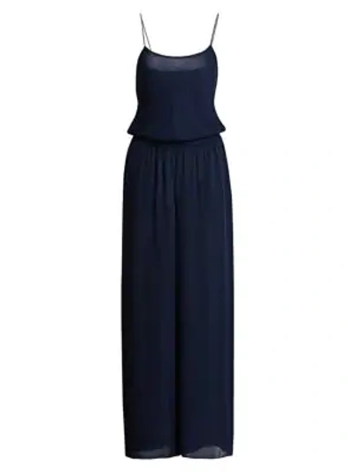 Theory Ribbed Spaghetti Strap Jumpsuit In Navy
