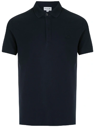 Lacoste Logo-patch Polo Shirt In Blue