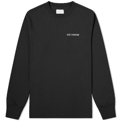 Aimé Leon Dore Long Sleeve Jersey Logo Tee In Black