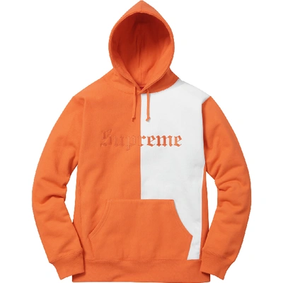 Pre-owned Supreme Split Old English Hooded Sweatshirt Bright Orange
