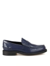 TOD'S TOD'S MEN'S BLUE LEATHER LOAFERS,XXM80B0BR30LYGU820 10