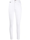 Philipp Plein Super High Waist Jegging Statement Jeans In Weiss