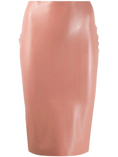 N°21 Rubberised High-waisted Skirt In 粉色