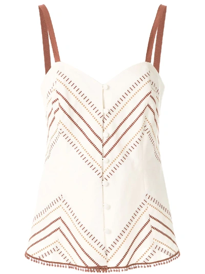 Alcaçuz Marrocos Embroidered Tank In White