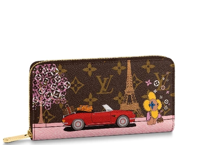 Pre-owned Louis Vuitton  Zippy Wallet Monogram Vivienne Paris Red Lining