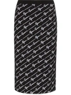 VERSACE SIGNATURE PRINT PENCIL SKIRT