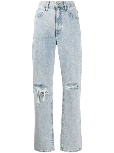 Slvrlake London Distressed Jeans In Blau