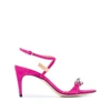 SERGIO ROSSI SERGIO ROSSI WOMEN'S FUCHSIA SUEDE SANDALS,A83590MCAZ015503 40