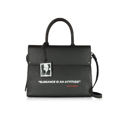 Karl Lagerfeld Karl Legend Ikon Handbag In Black