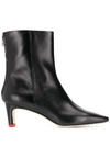 Aeyde Low Heel Pointed Ankle Boots In Schwarz