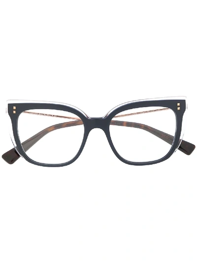 Valentino Rockstud Cat-eye Frame Glasses In Blau