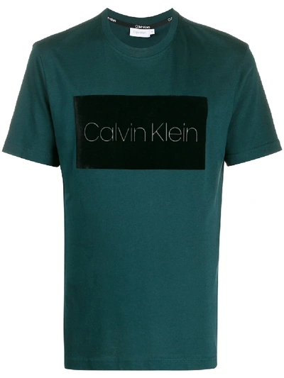 Calvin Klein Logo Print T-shirt In Blue