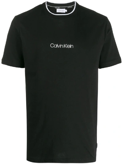 Calvin Klein Logo Print T-shirt In Black