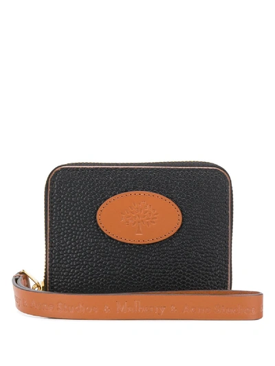 Acne Studios X Mulberry Small Zip-around Scotchgrain Wallet In Black