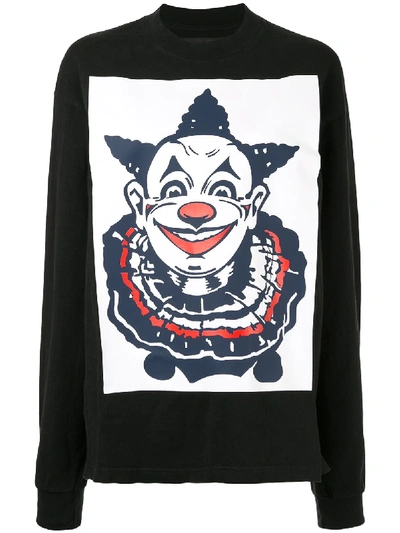 Aganovich Clown Print Longsleeved T-shirt In Black