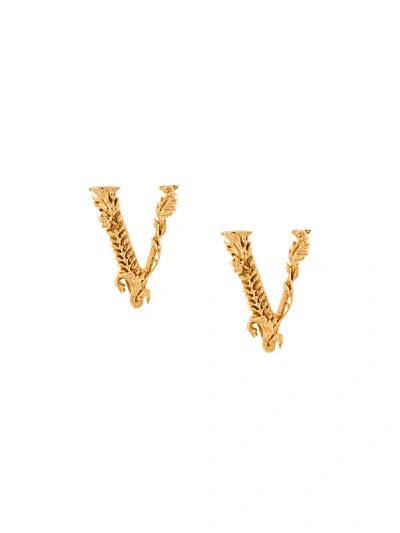 Versace Virtus Studs In 金色