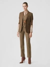 BURBERRY Knitted Sleeve Houndstooth Check Wool Tailored Jacket