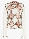 ASAI ASAI TIE-DYE DIAMOND TURTLENECK TOP,AS08WHITEBROWN14072774