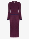 ASAI ASAI STRIPED PANEL KNIT DRESS,AW19Asai001PURPLE14072804