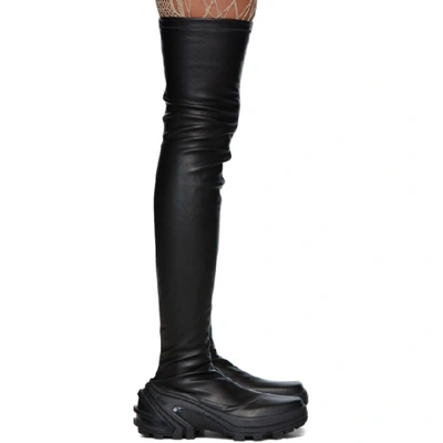 Alyx 1017  9sm Black Fixed Sole Thigh-high Boots In 001 Black