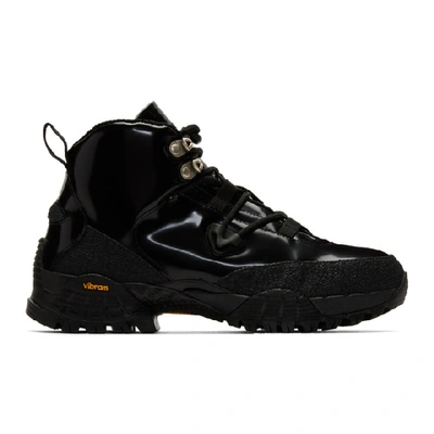 Alyx Black Patent Hiking Boots In 001 Black