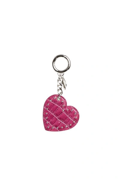 Rebecca Minkoff Heart Key Fob In Dark Raspberry