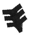 Cosabella Never Say Never Cutie Low Rise Thong 3 Pack In Black