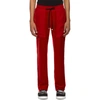 AMIRI AMIRI RED VELVET COMMANDO PATCH LOUNGE PANTS