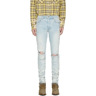 Amiri Blue Thrasher Jeans In Light Crafted Indigo