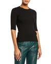 Rosetta Getty Cotton Cropped-sleeve T-shirt In Black