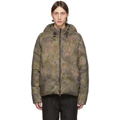 Alyx Hooded Camouflage Techno Down Jacket In Grn0001