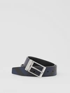 BURBERRY REVERSIBLE LONDON CHECK AND LEATHER BELT